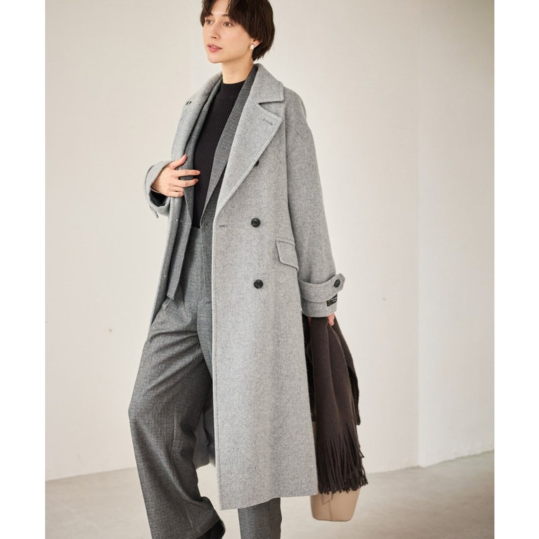 ロペピクニック ROPE' PICNIC Japan fabric スタンドカラーロング