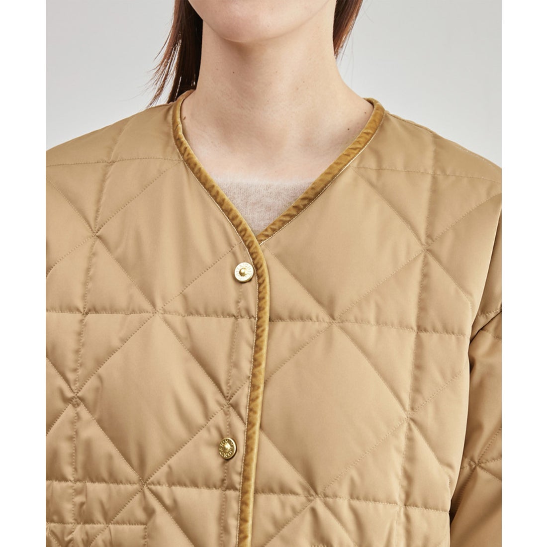 ロペ ROPE' 【TAION×LIMONTA】軽量Vネックキルティング ミドルコート