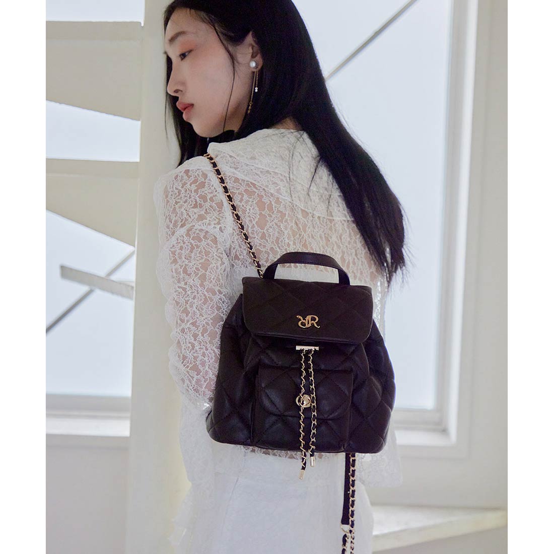 ランダ RANDA ☆キルティングデザインリュックバッグ （BROWN