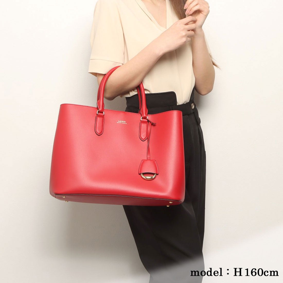 ラルフローレン RALPH LAUREN ☆本革ストラップ付2WAYトートバッグ