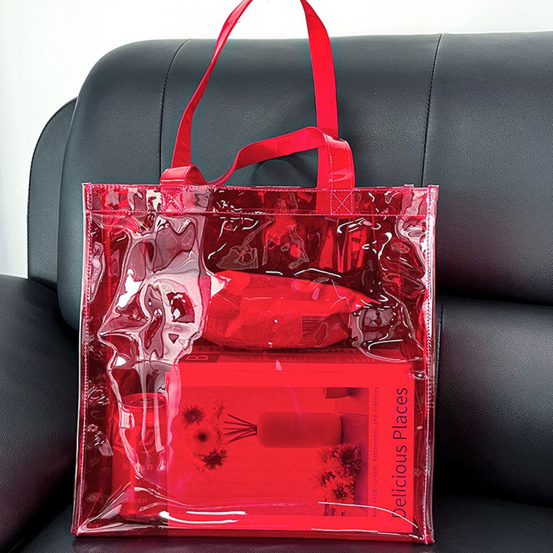 リアルスタイル REAL STYLE トートバッグ クリア 透明 スクエア