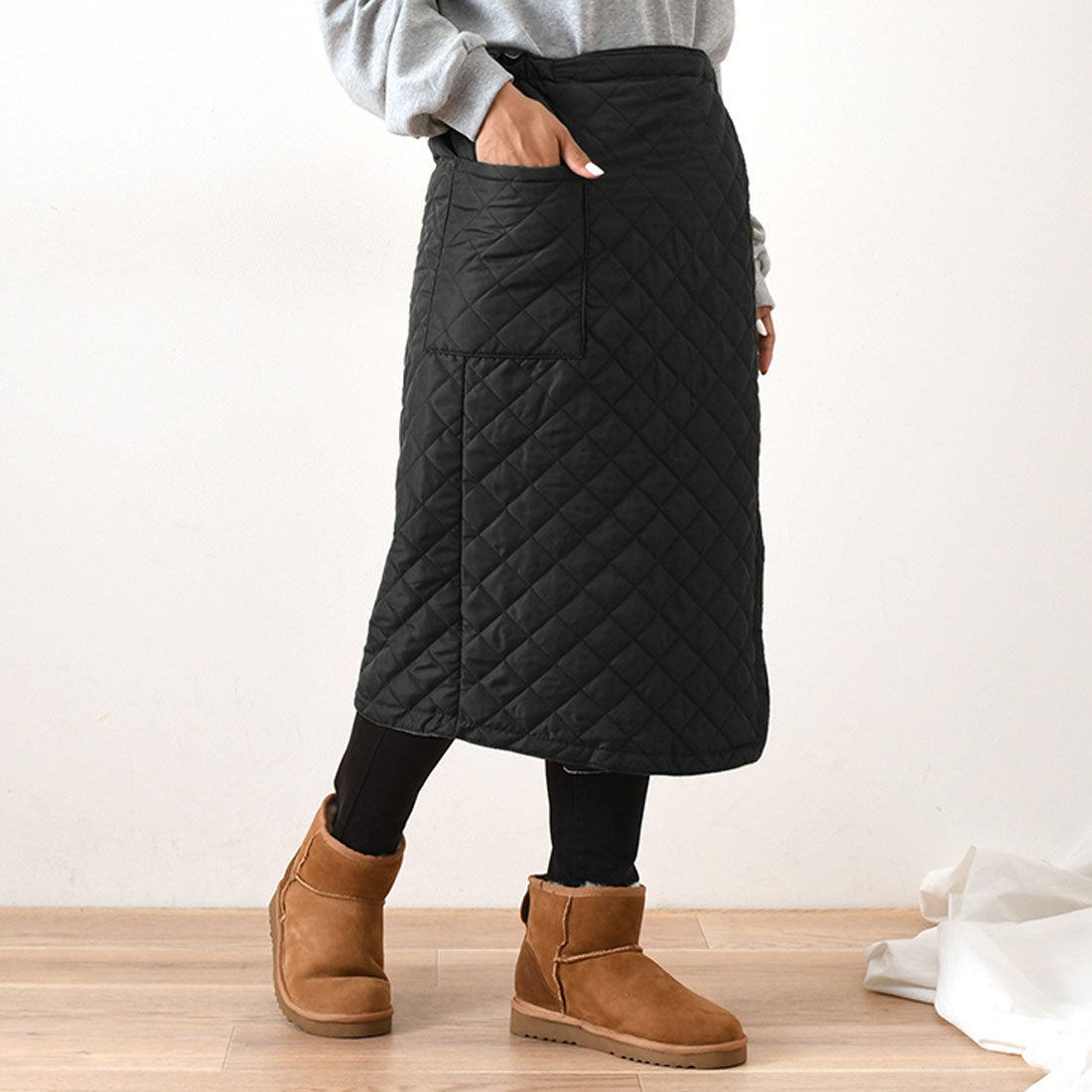 リアルスタイル REAL STYLE 巻きスカート ロング 腰巻き フリース