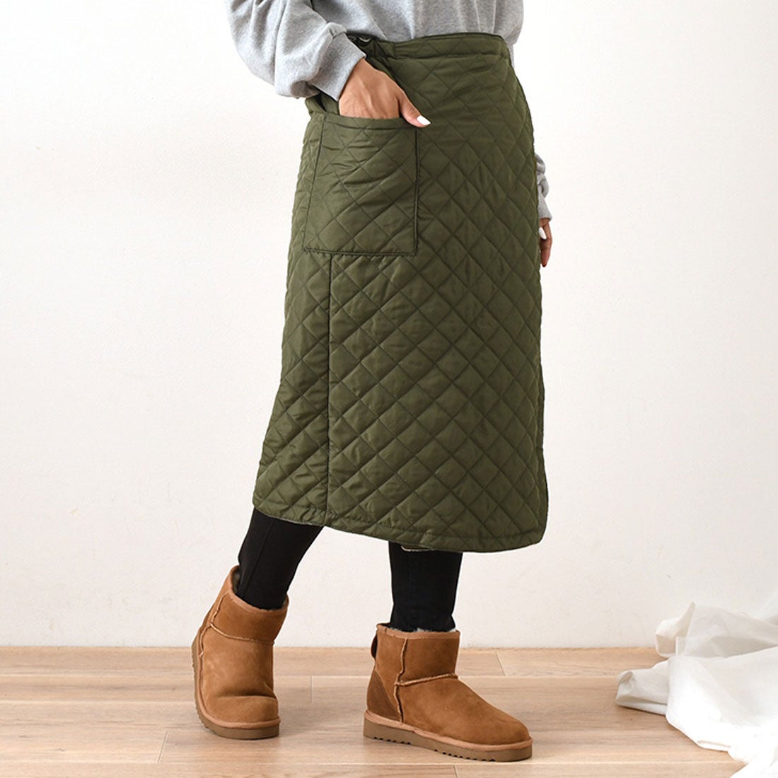 リアルスタイル REAL STYLE 巻きスカート ロング 腰巻き フリース