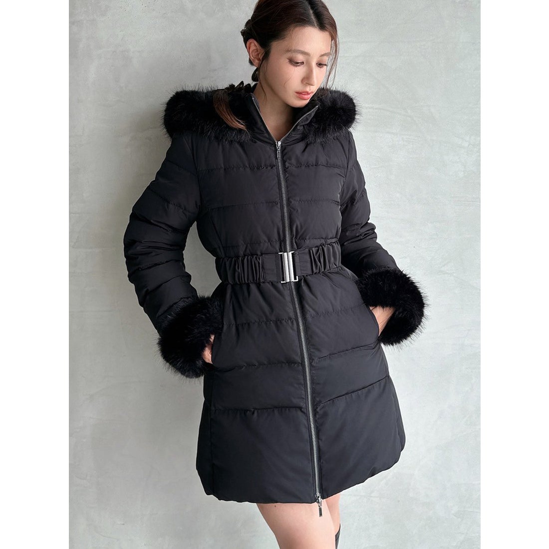 リゼクシー RESEXXY フード付きダウンコート （BLK） -ファッション