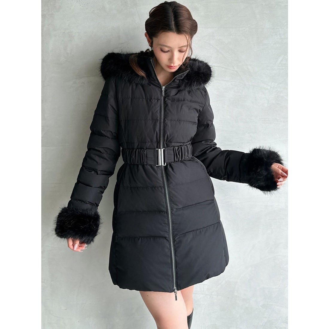 リゼクシー RESEXXY フード付きダウンコート （BLK） -ファッション