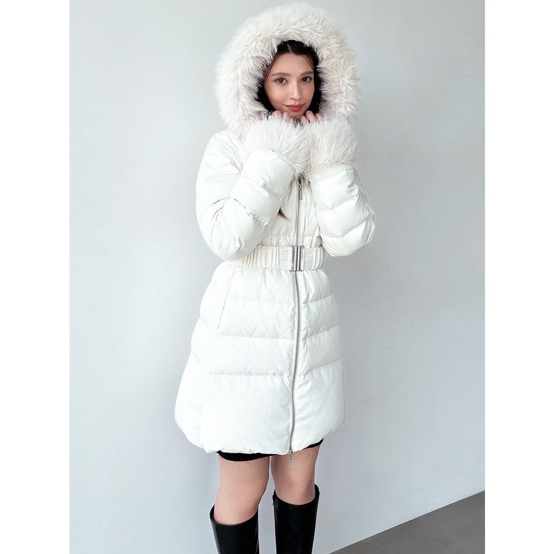 リゼクシー RESEXXY フード付きダウンコート （WHT） -靴