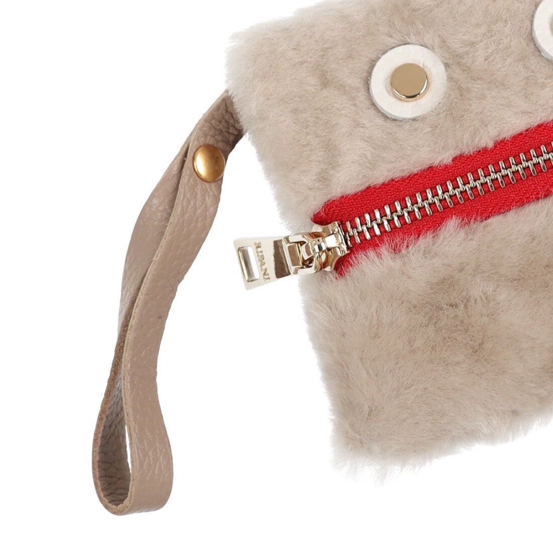 リパーニ RIPANI ムートンチャームポーチ （ライトベージュ