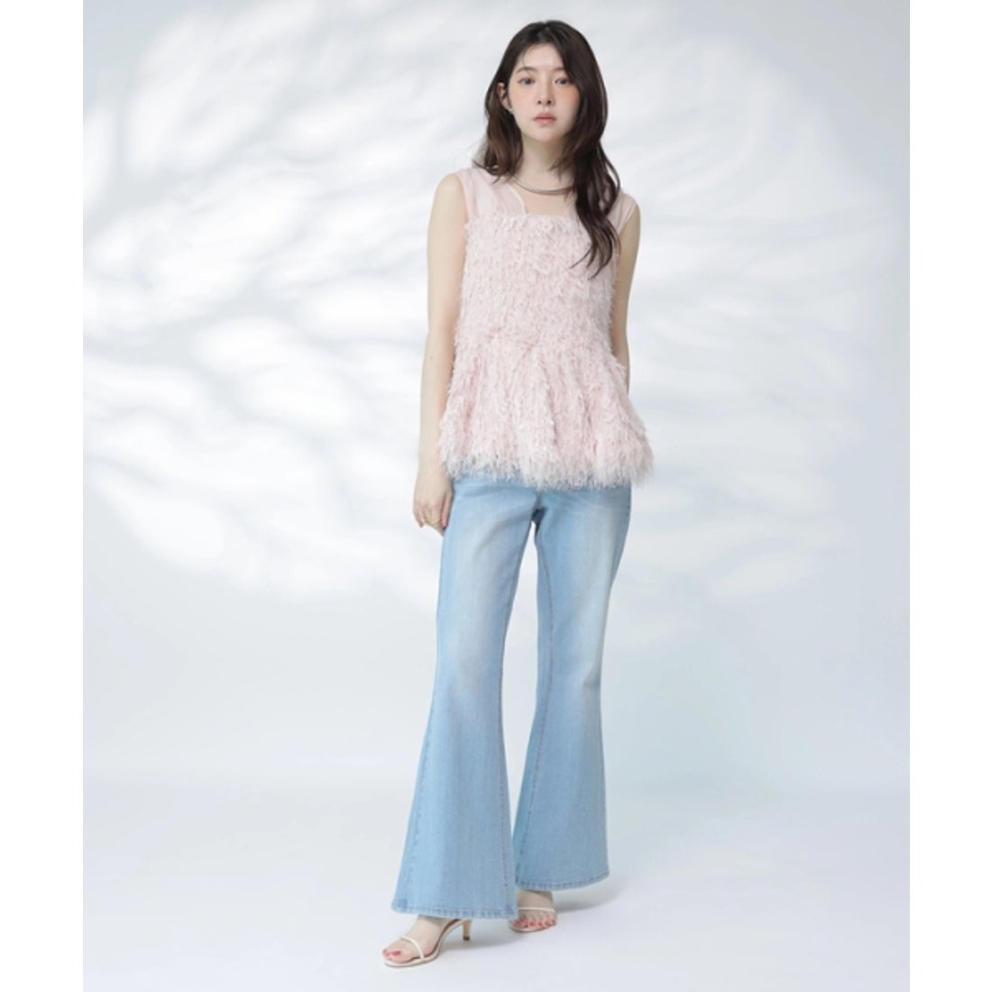 リランドチュール Rirandture 美脚セミフレアデニムパンツ （紺
