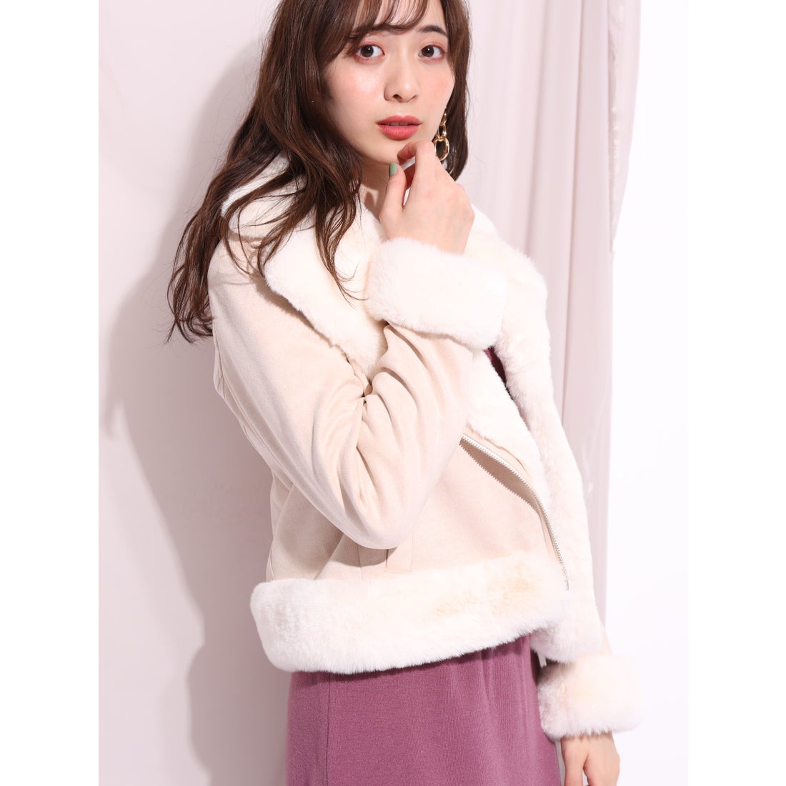 Rirandture フェイクライダースジャケット （オフホワイト） -靴