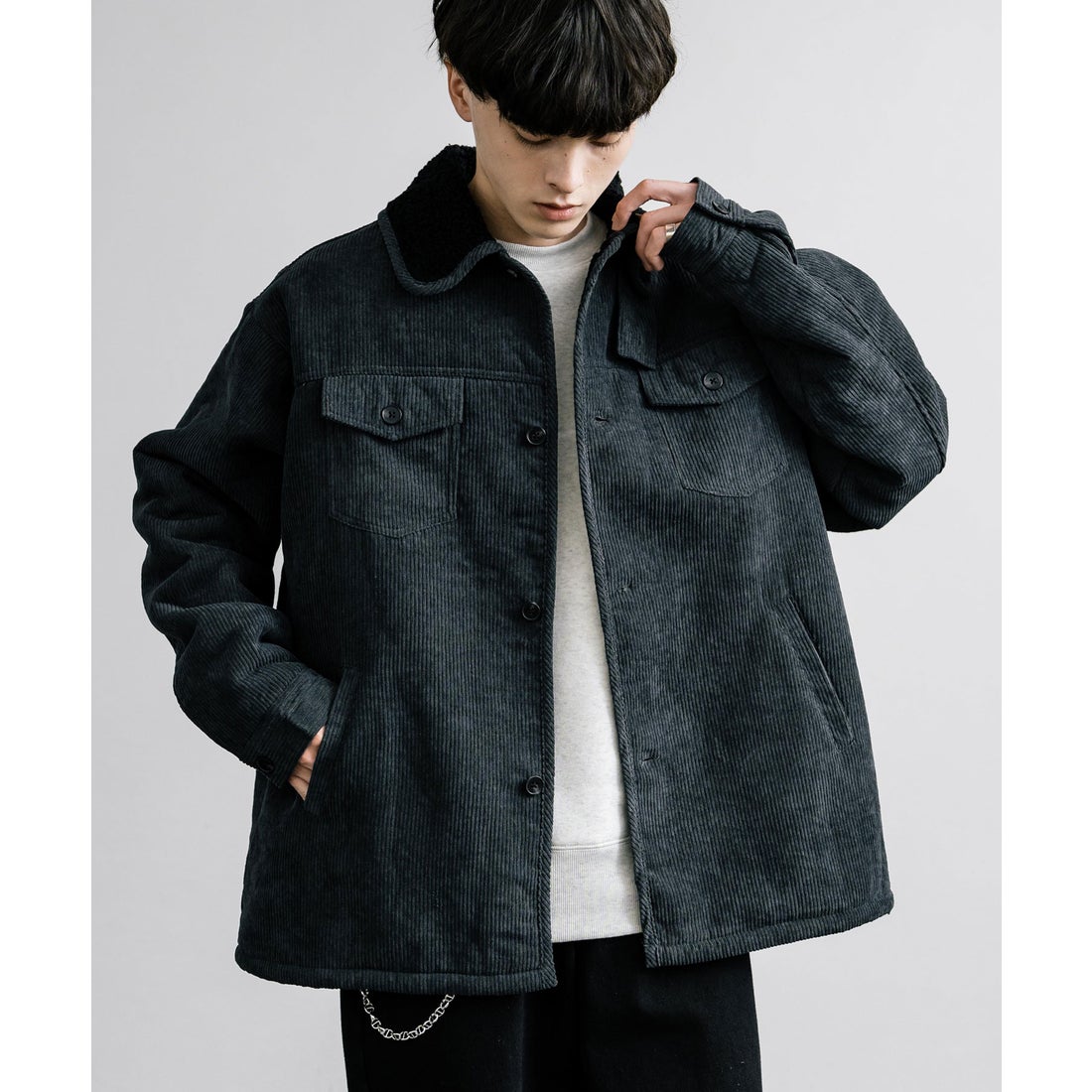 ロッキーモンロー Rocky Monroe ランチコート コーデュロイ 裏ボア