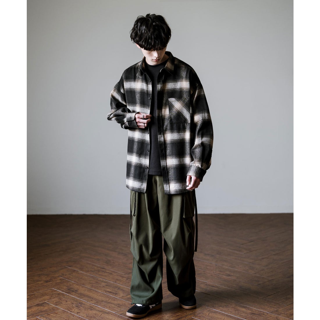 ロッキーモンロー Rocky Monroe チェックシャツ ネルシャツ 長袖