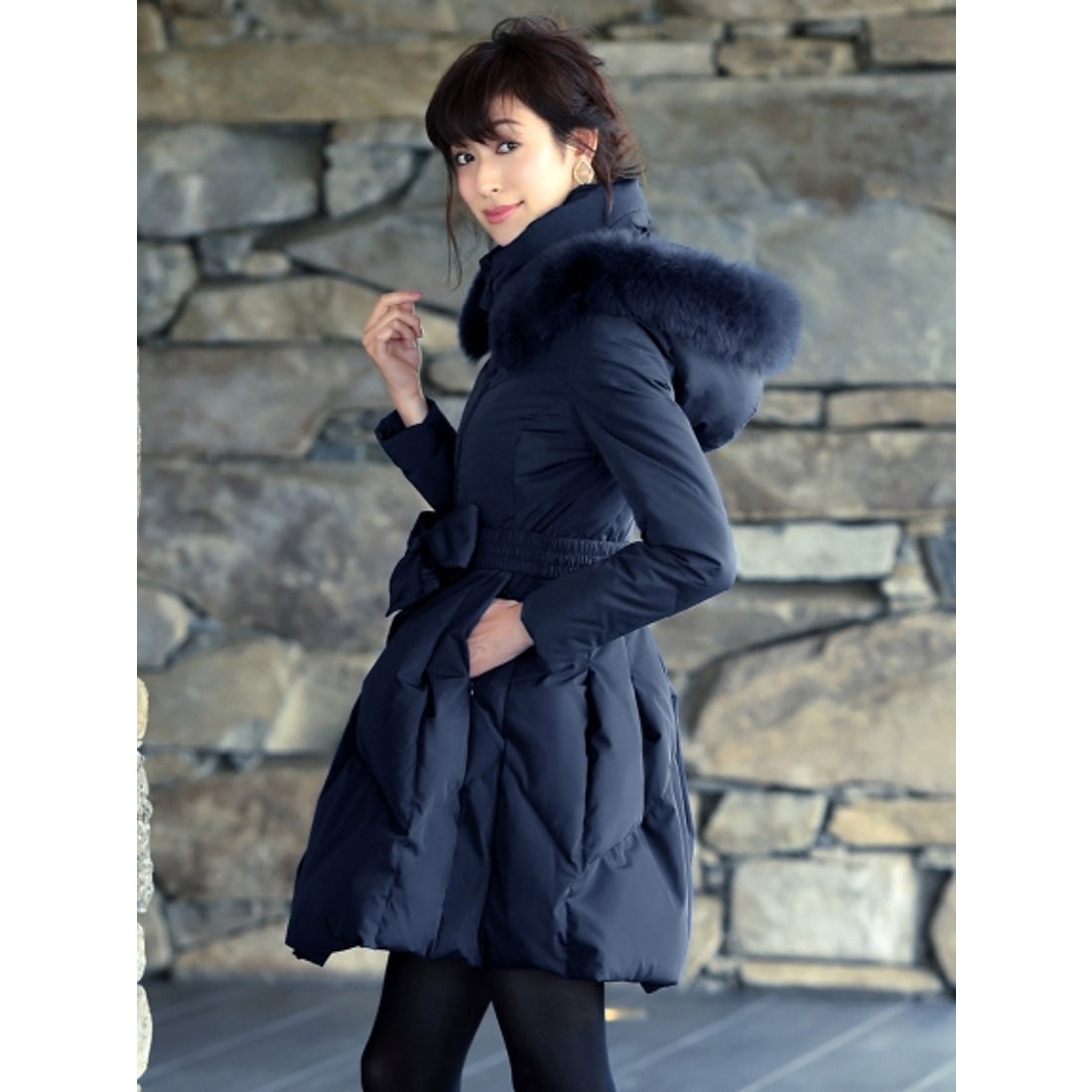 RUIRUE BOUTIQUE フォックスファー付ダウンコート(7号～13号