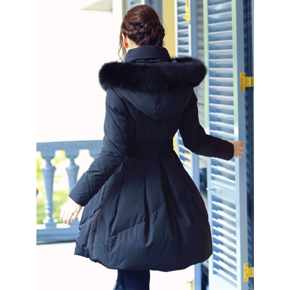 RUIRUE BOUTIQUE フォックスファー付ダウンコート(7号～13号