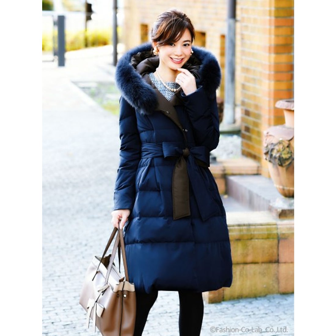 RUIRUE BOUTIQUE リュクシーフォックスファー付きダウンコート(バイ
