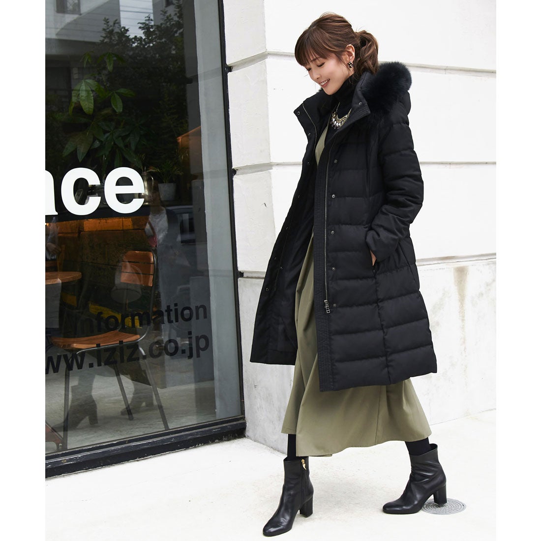 ルイルエブティック RUIRUE BOUTIQUE ベルト付きフォックスファー