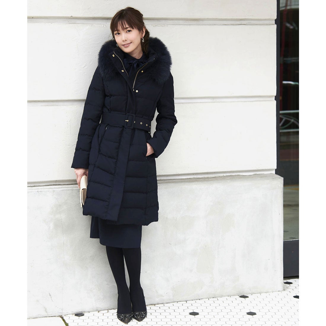 ルイルエブティック RUIRUE BOUTIQUE ベルト付きフォックスファー