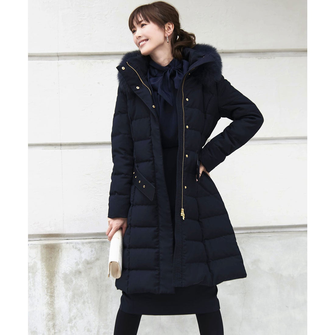 ルイルエブティック RUIRUE BOUTIQUE ベルト付きフォックスファー
