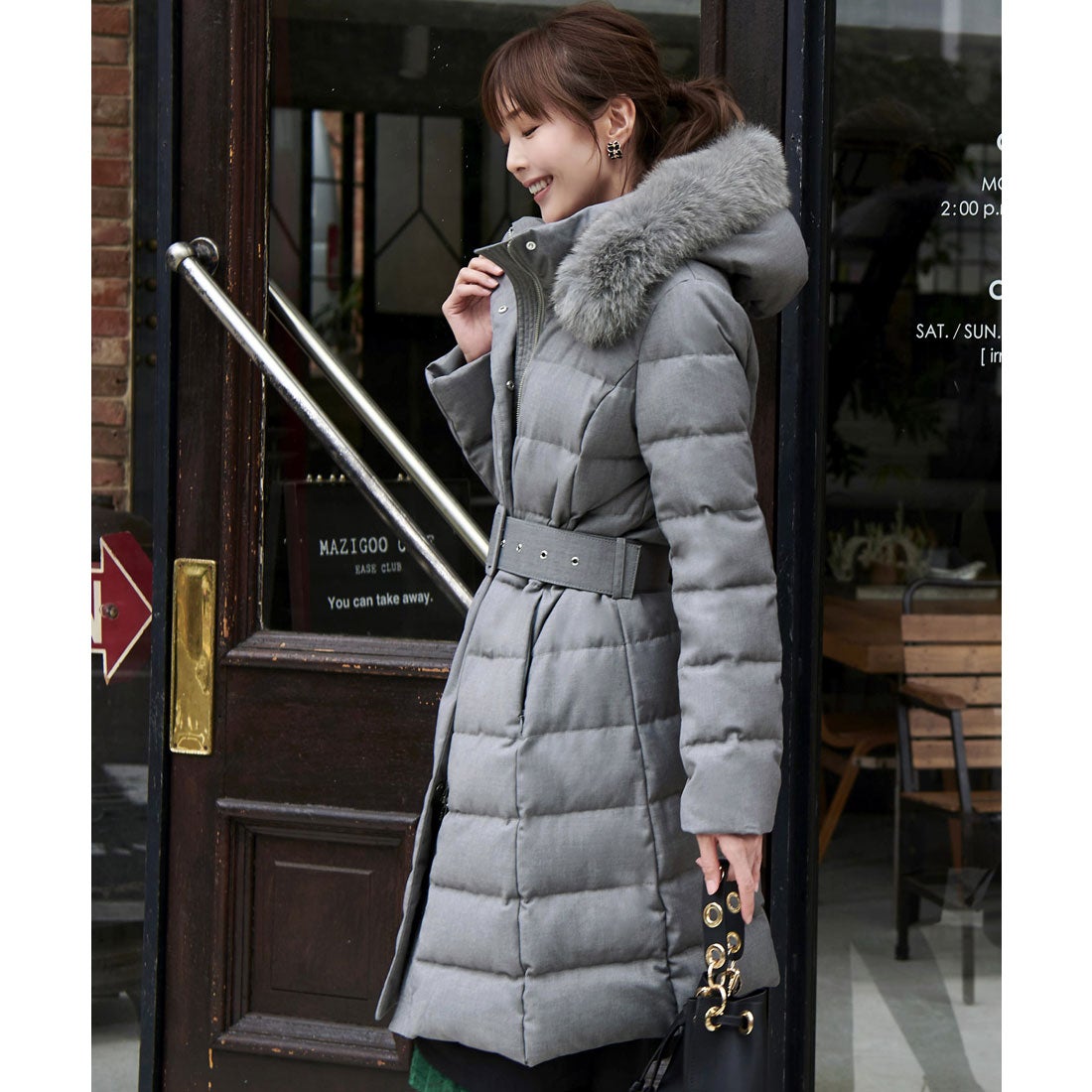 ルイルエブティック RUIRUE BOUTIQUE ベルト付きフォックスファー