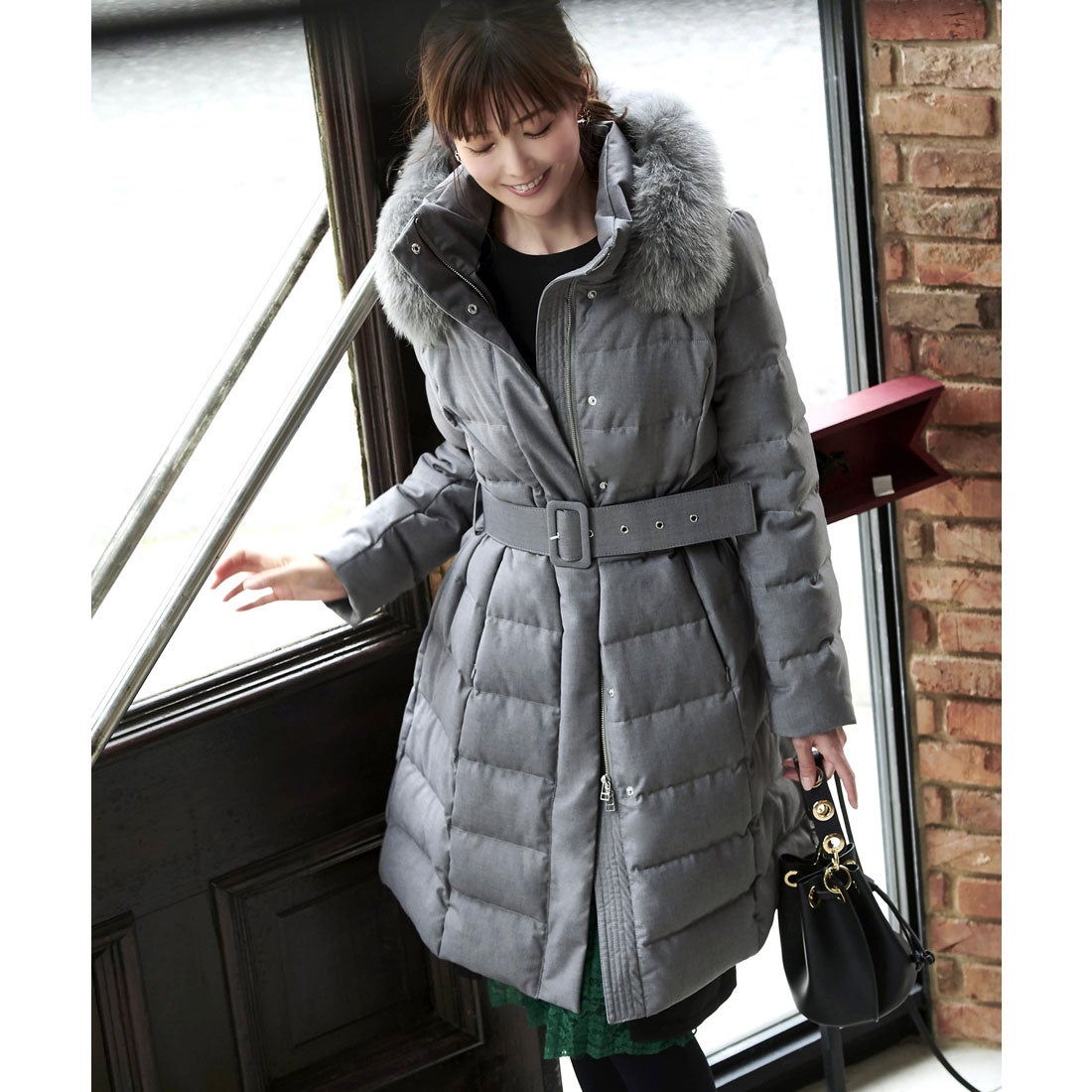 ルイルエブティック RUIRUE BOUTIQUE ベルト付きフォックスファー