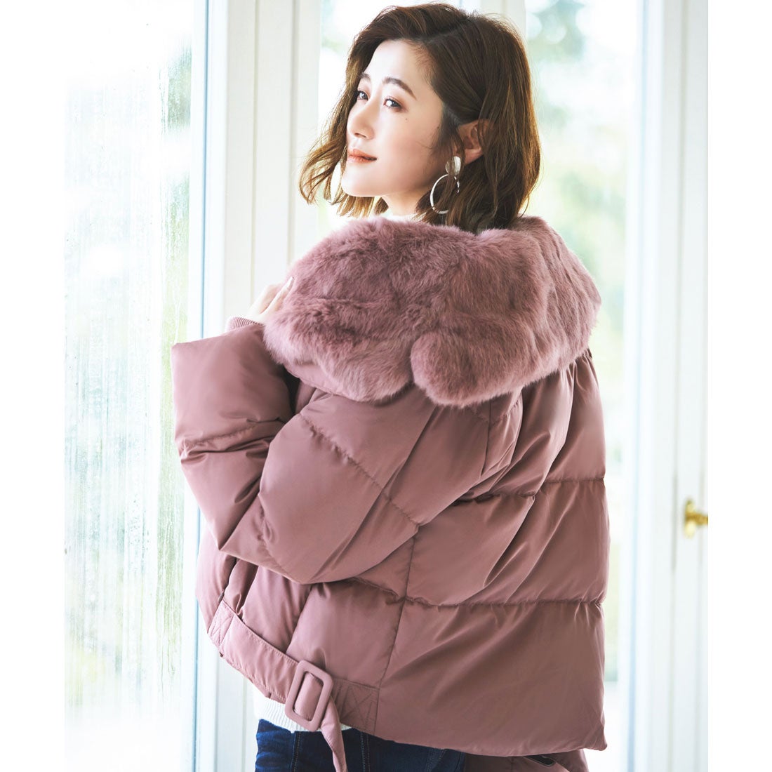 ルイルエブティック RUIRUE BOUTIQUE ラビットファーテーラードダウン