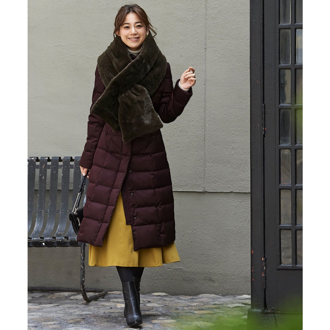 ルイルエブティック RUIRUE BOUTIQUE リバーシブルダウンマフラー付き