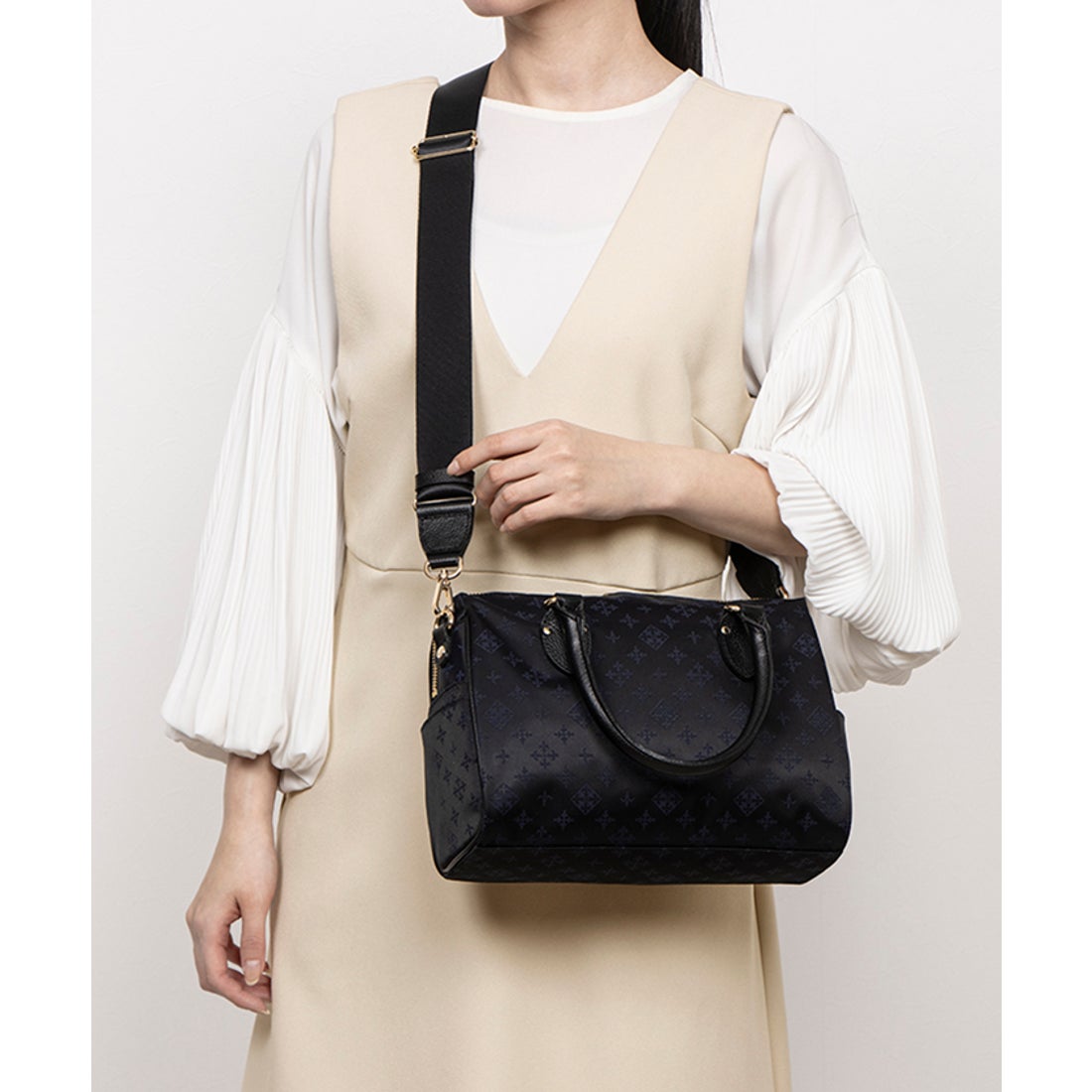ラシット russet 2WAYボストンバッグ(CEー026ーOUT) （Black/Navy
