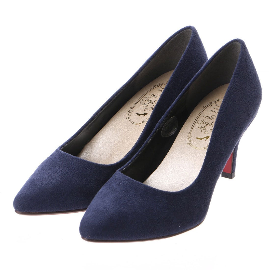 Simple Style 【Import】ポインテッドトゥ スエード調パンプス