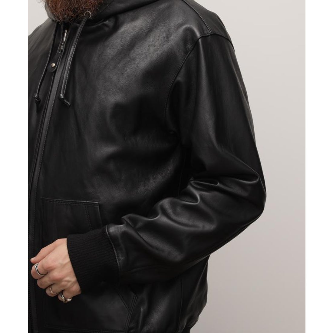 ショット Schott LEATHER FULLZIP PARKA/レザー フルジップ パーカー