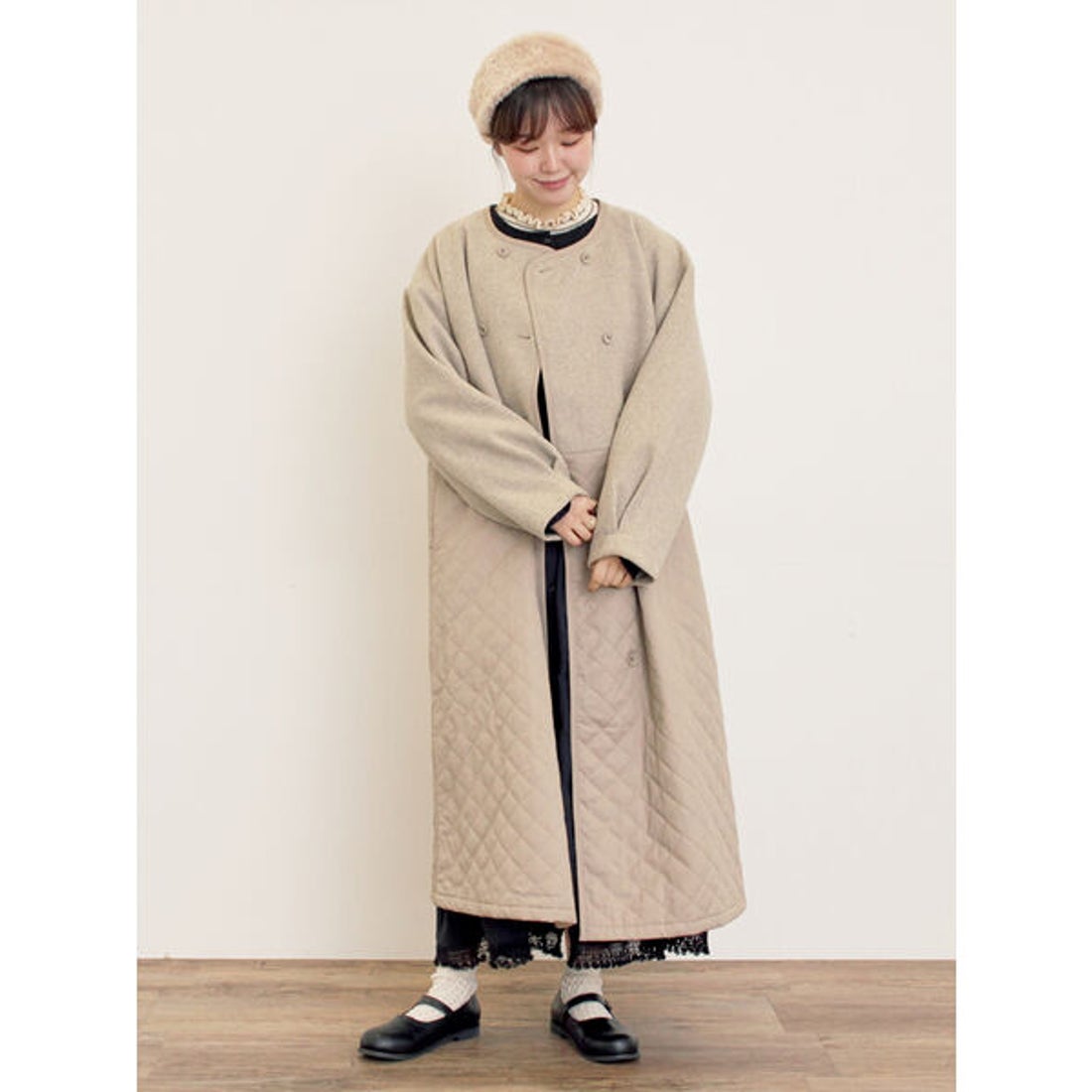 サマンサ モスモス Samansa Mos2 メルトン切替キルティングコート