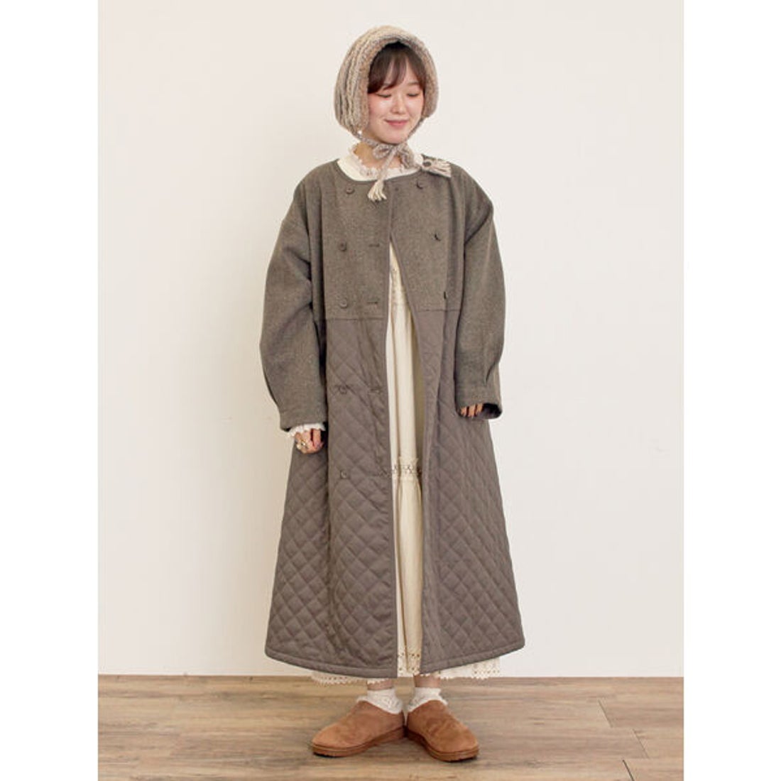 サマンサ モスモス Samansa Mos2 メルトン切替キルティングコート