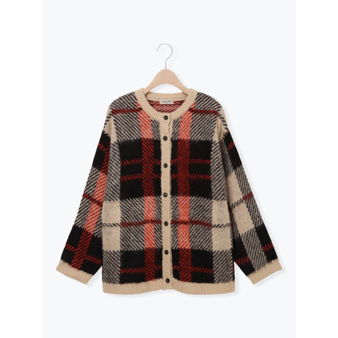 サマンサ モスモス Samansa Mos2 シャギーチェック柄カーディガン