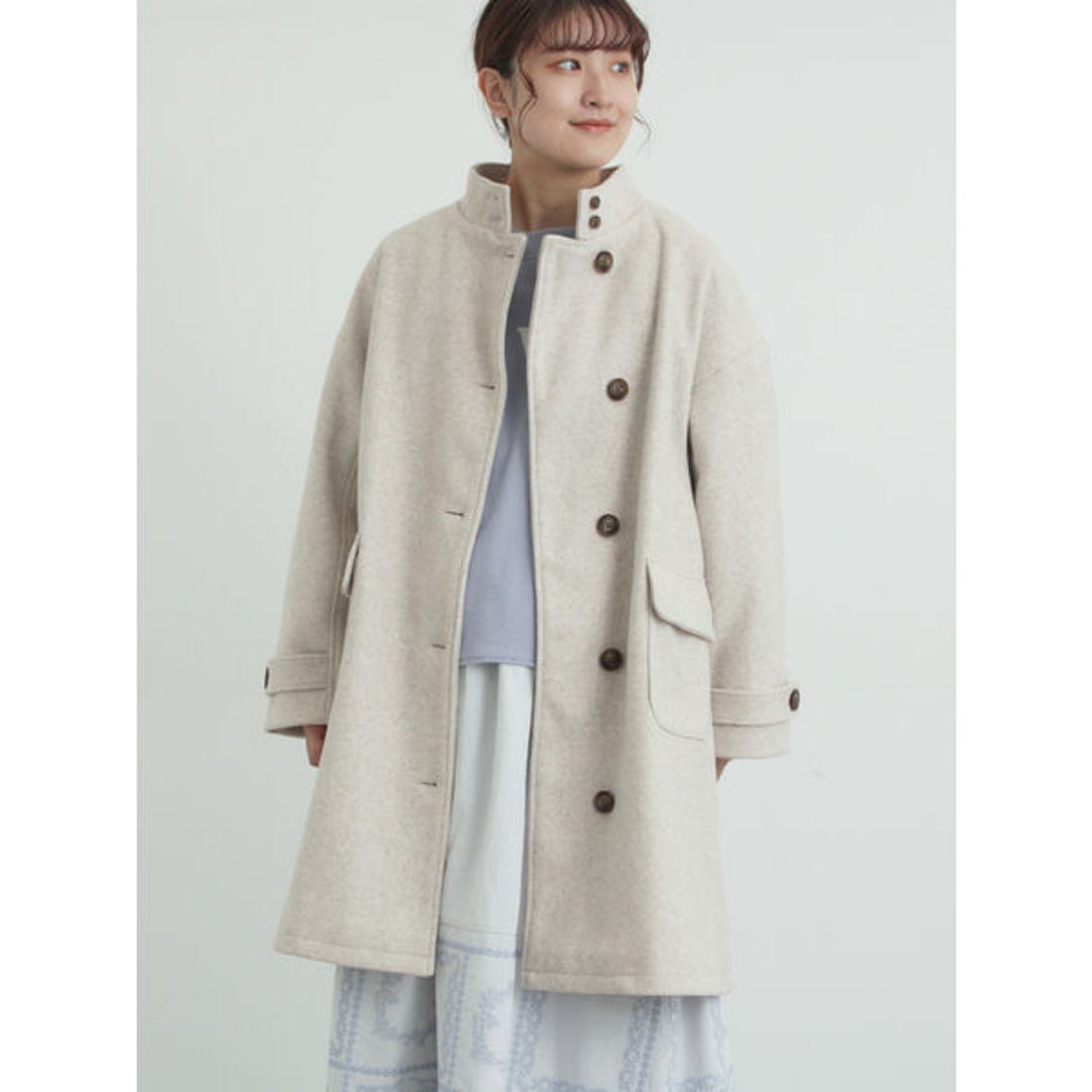 サマンサ モスモス Samansa Mos2 ウールライクスタンドネックコート