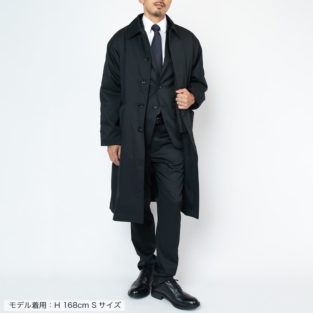 洗える3WAYステンカラーコート ・ライナー付き （ブラック） -WWS