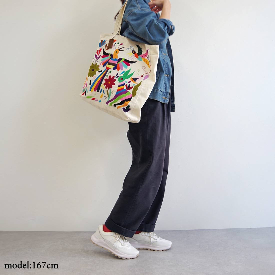 ウーヴン WOVEN 刺繍バッグ ミドル トートバッグ otomi-m-bag-multi