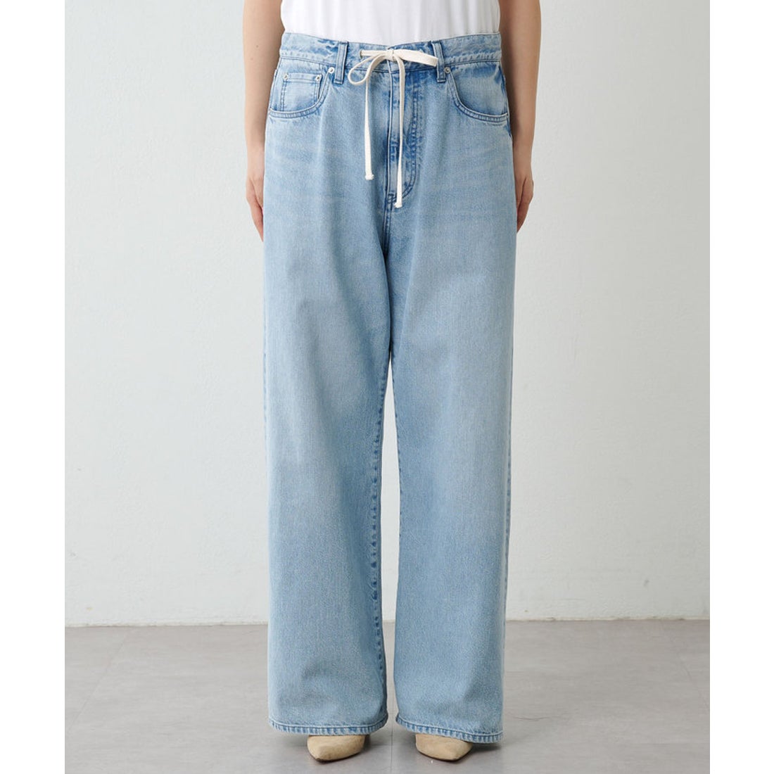 ウィムガゼット Whim Gazette ドロストデニムパンツ （blue） -靴