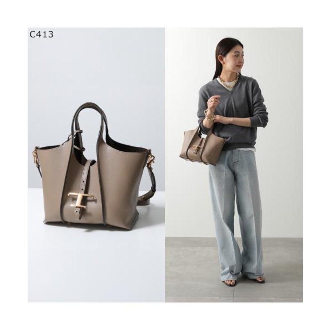 トッズ TOD'S TODS ハンドバッグ Tタイムレス XBWTSBA9100Q8E レザー