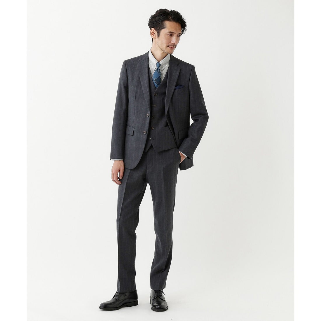 タケオキクチ TAKEO KIKUCHI 【THE FLAGSHIP】矢絣 ストライプ スーツ