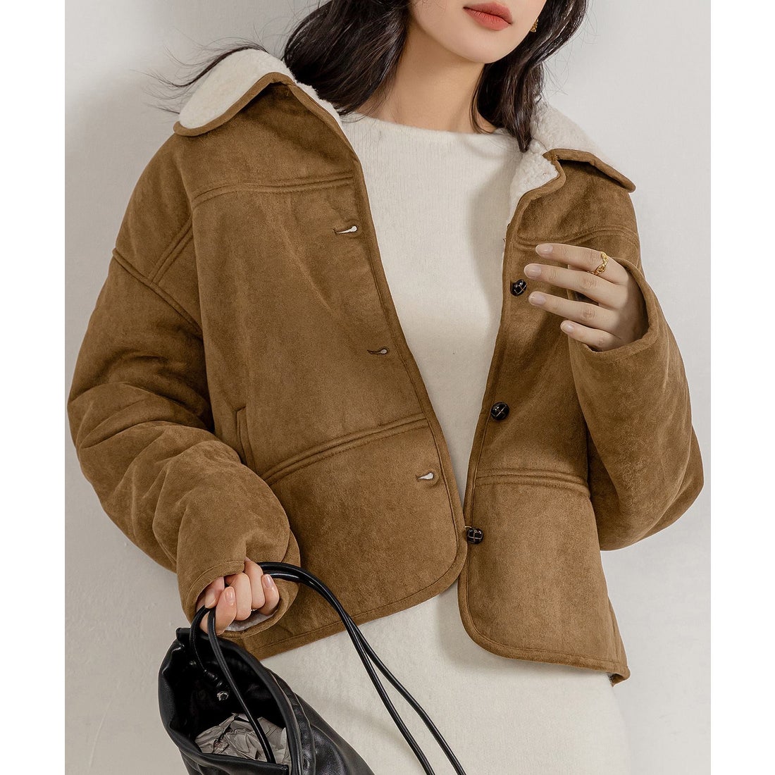 テディショップ Teddyshop レディース ショート丈ステンカラーフェイク