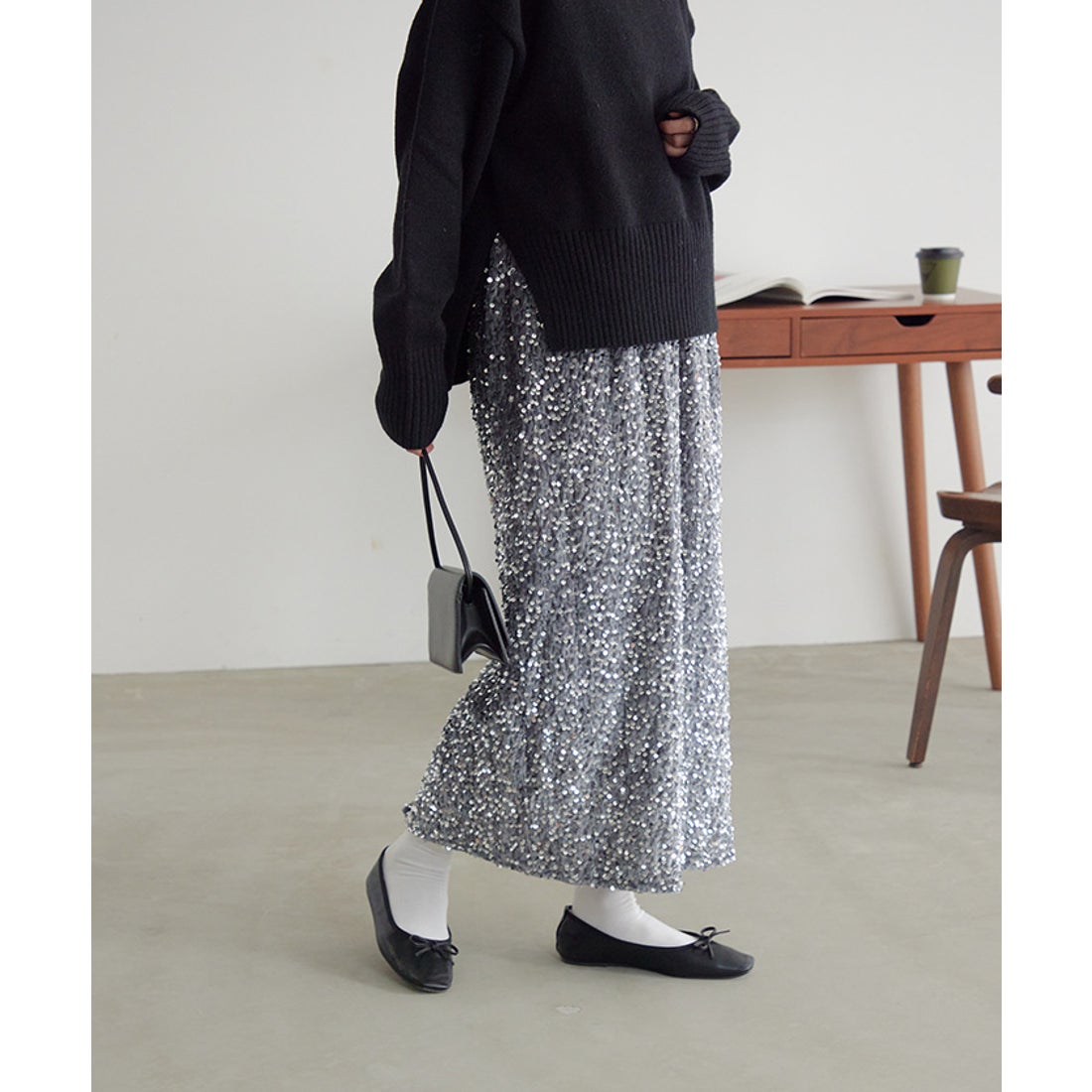ティティベイト titivate スパンコールスカート （シルバー
