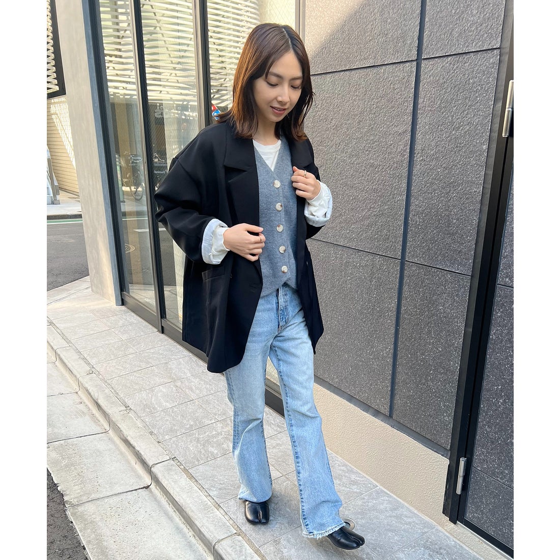 MAISON BREEZE セットアップセブン SETUP7 Vネック ニット フロント