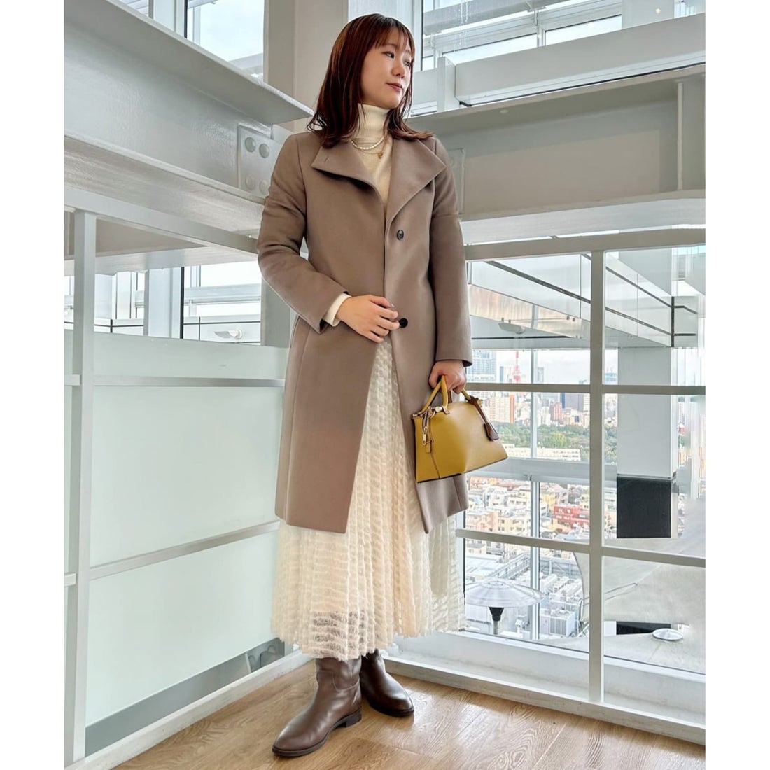 アンタイトル UNTITLED スタンドカラー ヌーヴェルロングコート