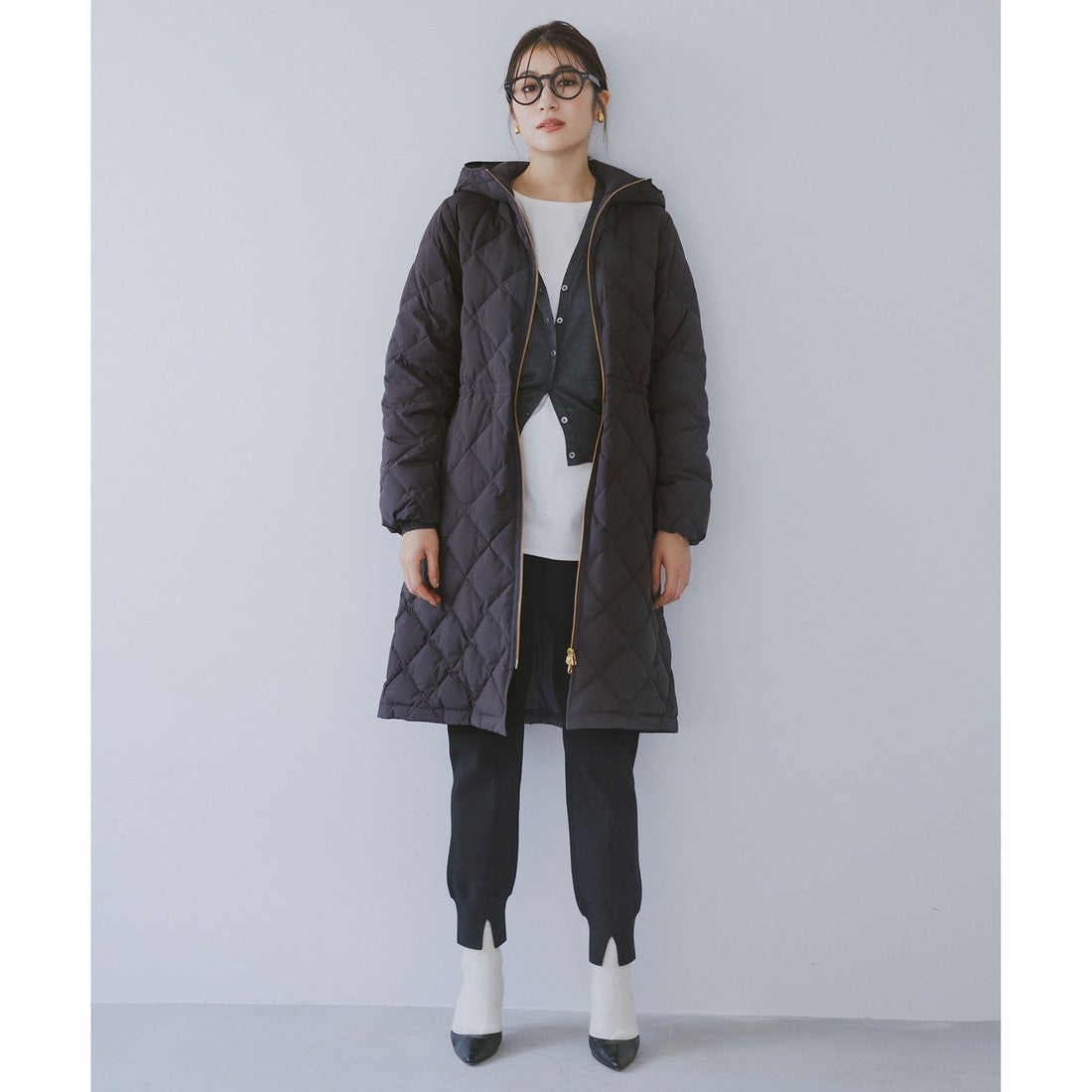 UNFILO 【TAION×UNFILO】Aラインコート （ネイビー） -靴