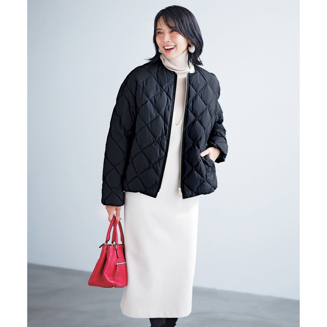 UNFILO L 【TAION×UNFILO】キルティングダウン ショート丈ブルゾン