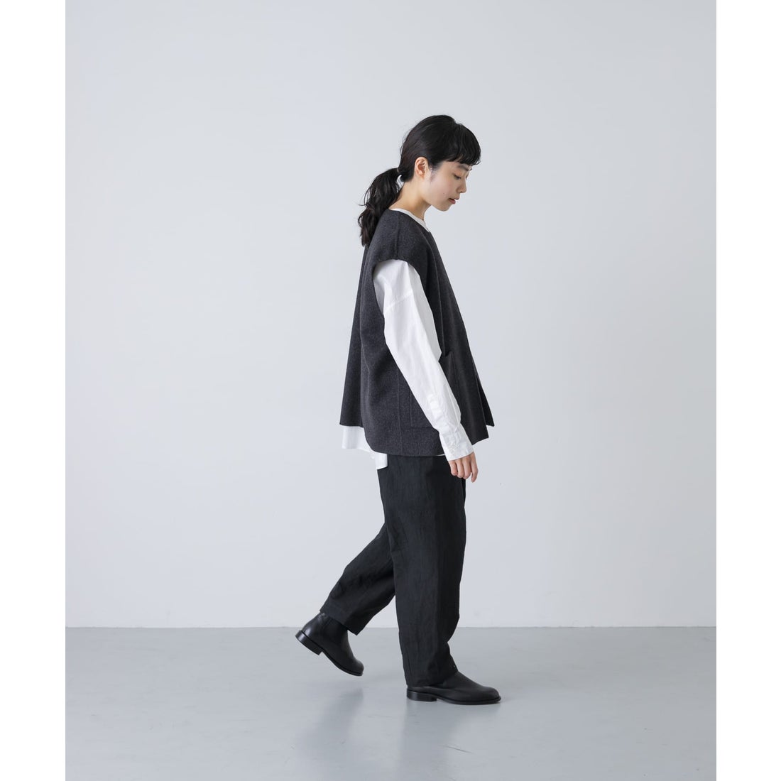 カグレ かぐれ ウールリバーベスト （チャコールグレー