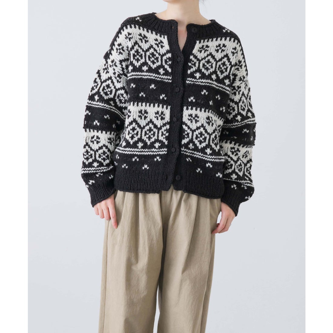 カグレ かぐれ ペルーノルディックカーディガン （ネイビー