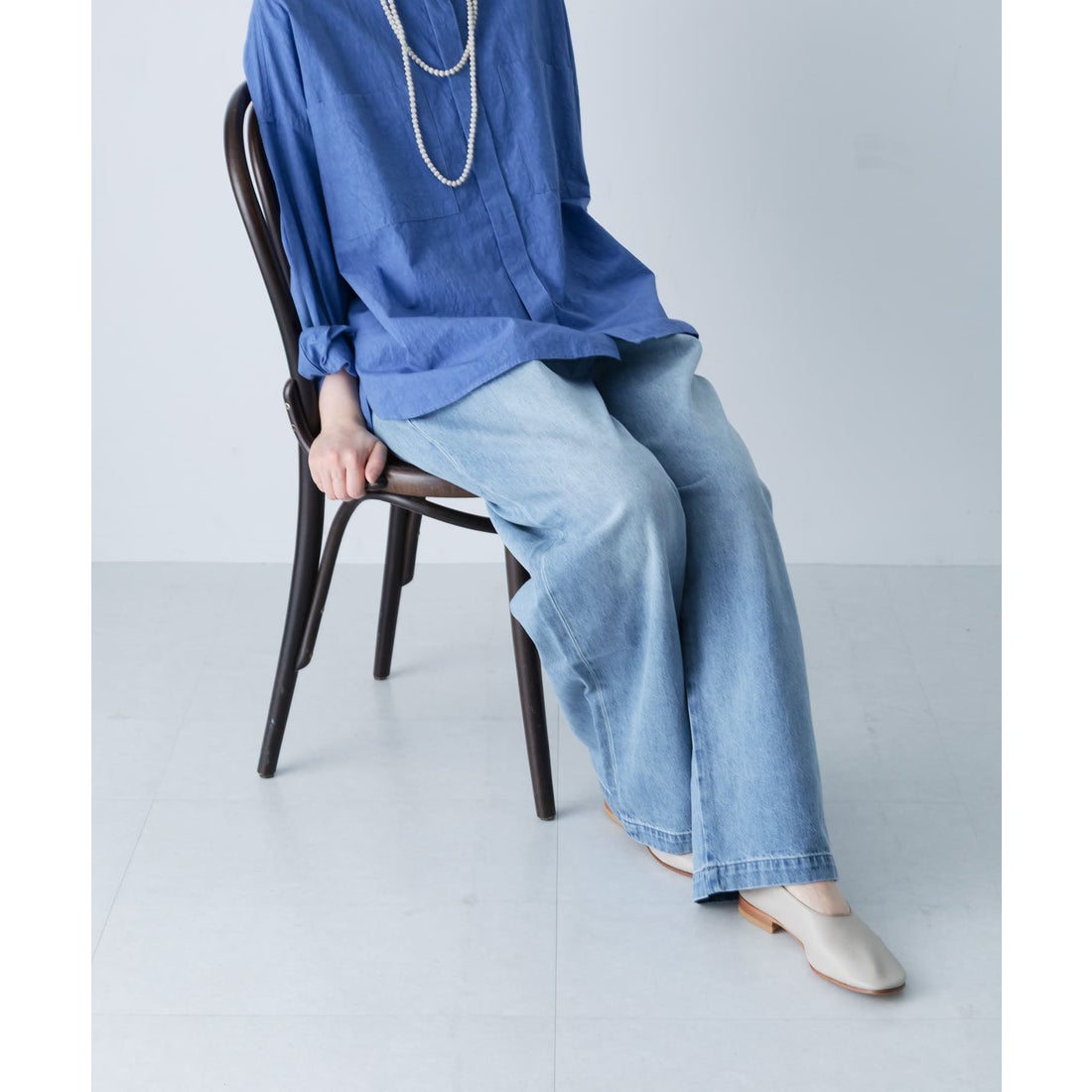 カグレ かぐれ フェードデニムイージーパンツ （ライトインディゴブル