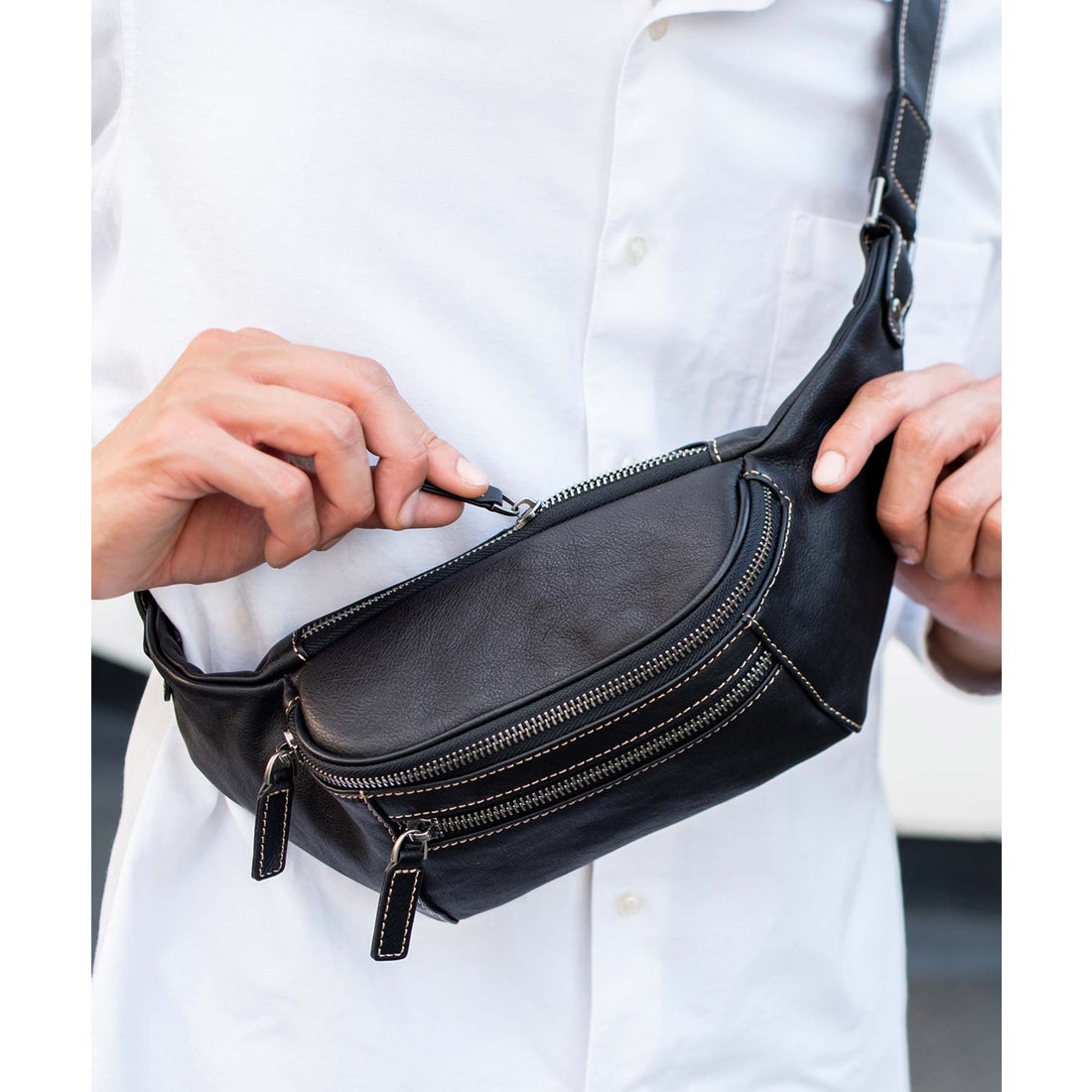 ヴィータフェリーチェ VitaFelice ボディバッグ 本革 メンズ