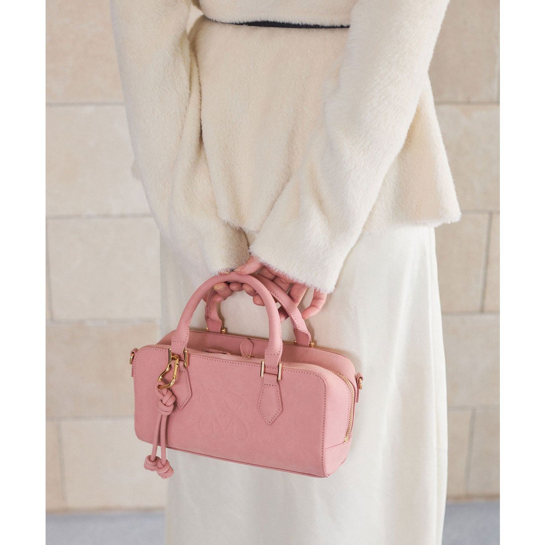 ビス VIS 【2WAY】ロゴスエードミニボストンバッグ （ブラウン（22