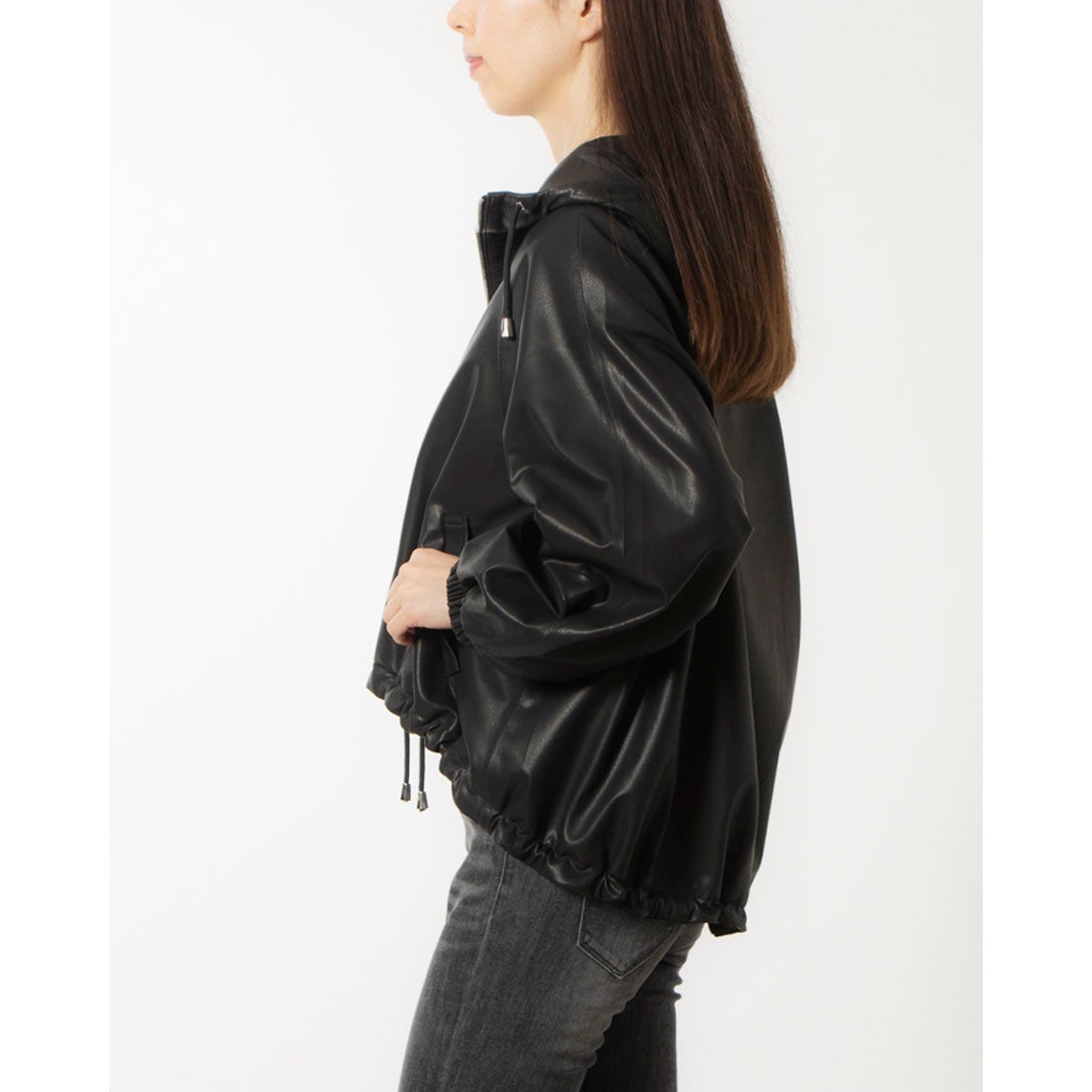 ベスジョーヤ VESGIOIA ラムレザーフード付ジャケット （ブラック