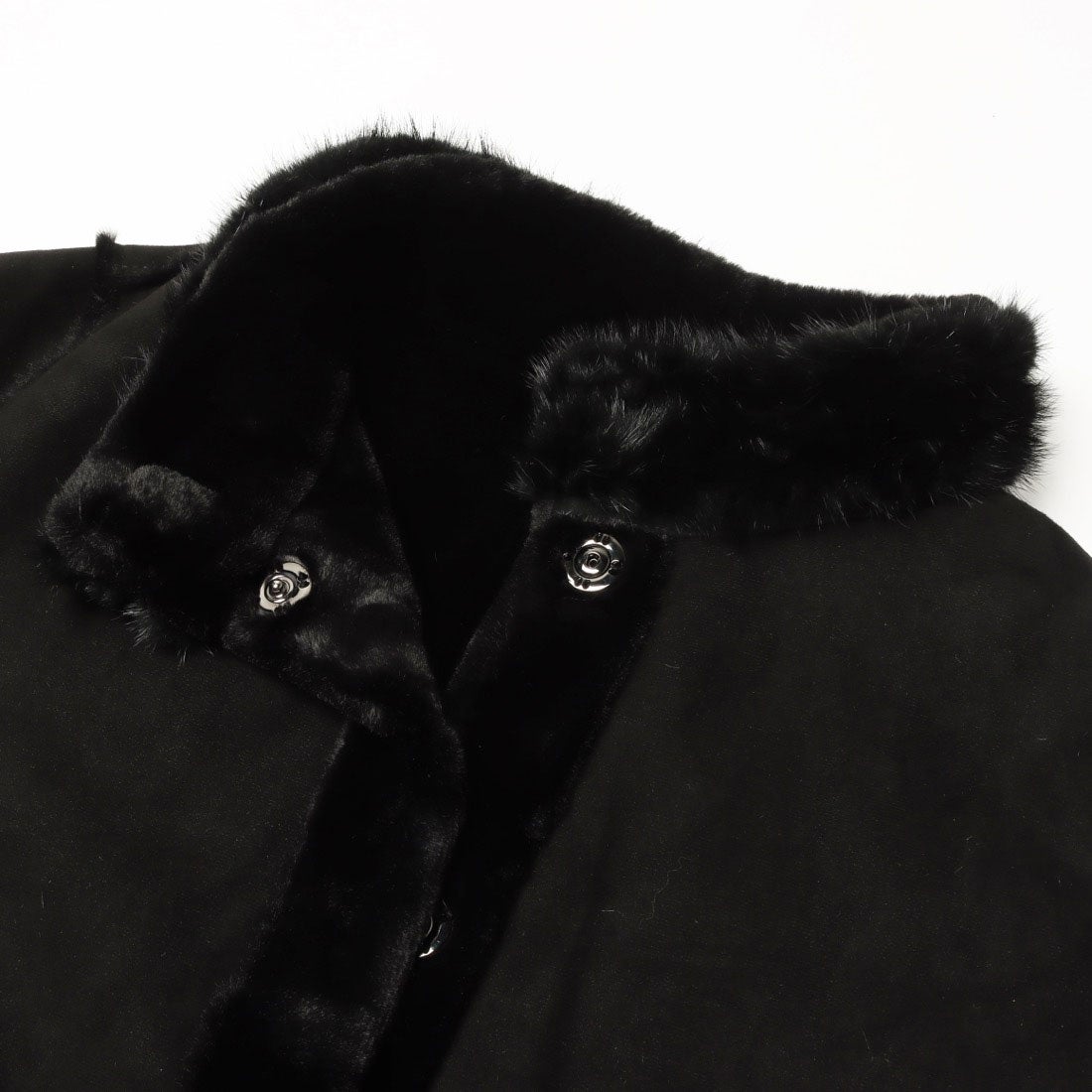 ベスジョーヤ VESGIOIA ラムファーロングコート ミンク付 （ブラック